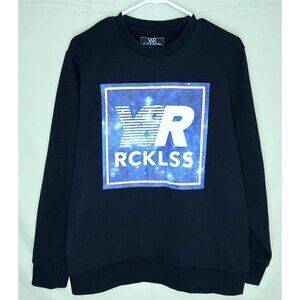 Y&R RCKLSS Young & Reckless Sweatshirt Black Long Sleeves Logo Men's Size Large